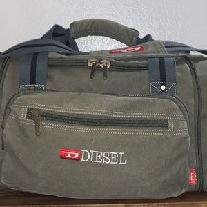 Diesel vintage large denim duffel bag grey with canvas styled handle firm